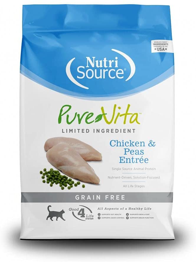 NutriSource PureVita Grain Free Chicken and Peas Cat Food