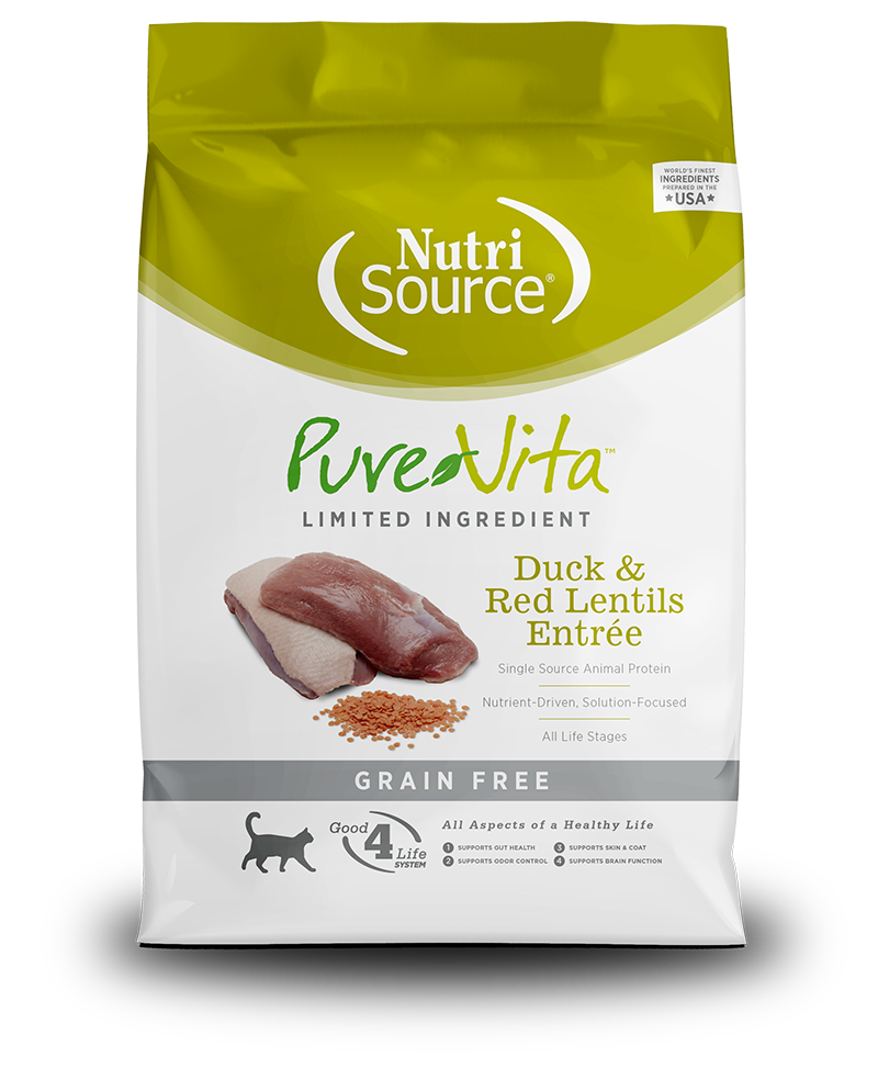 NutriSource PureVita Grain Free Duck and Red Lentils Cat Food