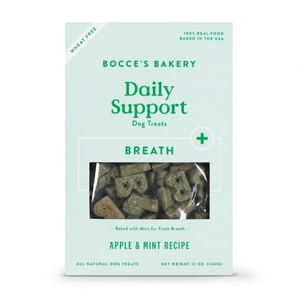 Bocce's Bakery Daily Support Dog Treats - Breath (Apple and Mint)