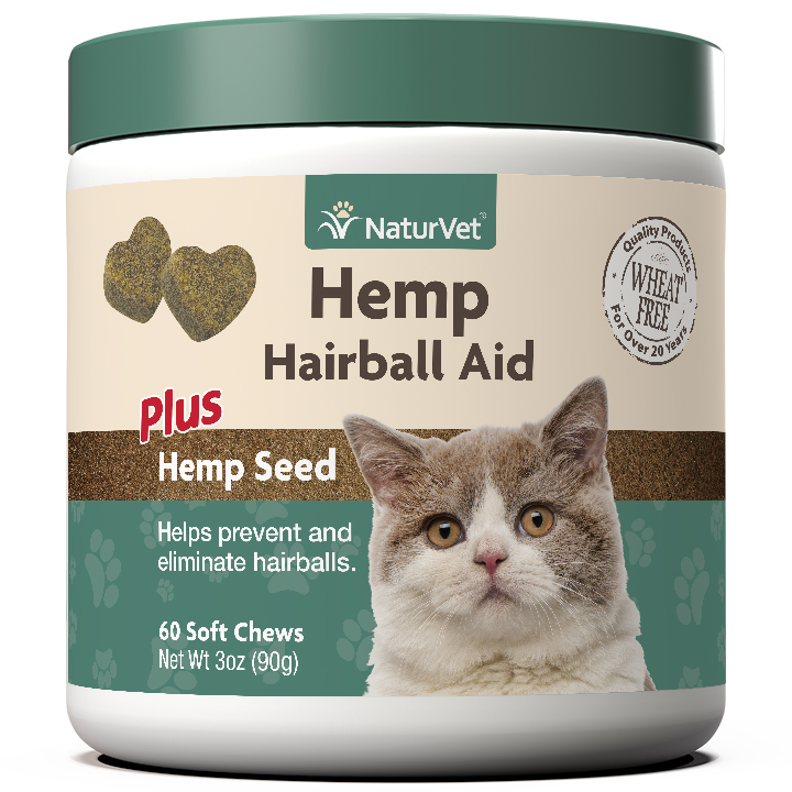 NaturVet Hemp Hairball Aid - 60 soft chews