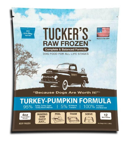 Tucker's Frozen Raw Turkey-Pumpkin Dog Food 6 lb.